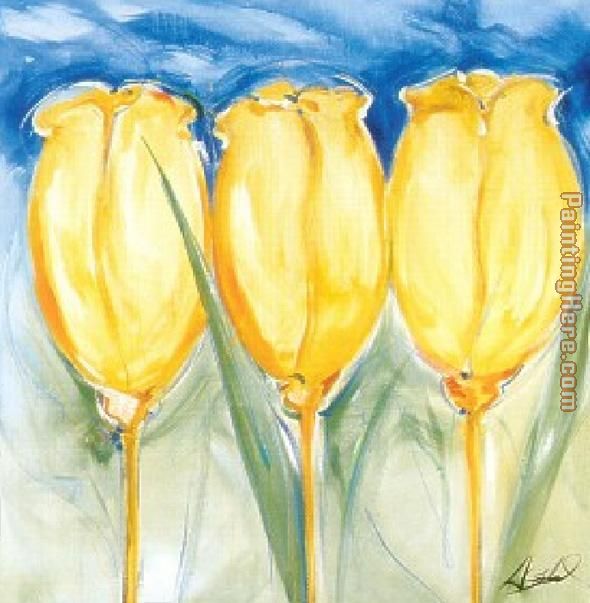 Alfred Gockel 3 Yellow Tulips